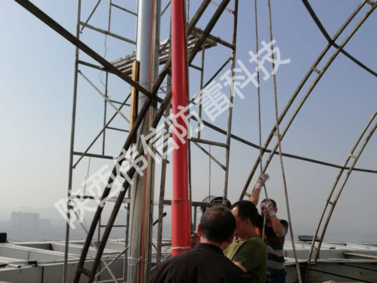 21米高強度玻璃鋼避雷針，氣象雷達站專用避雷針，防側擊絕緣接閃器產品展示二