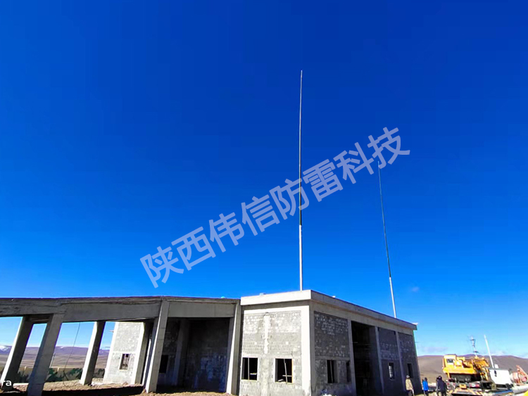 24米獨立雷達站玻璃鋼避雷針，抗干擾防側閃絕緣玻璃鋼避雷針產品展示二